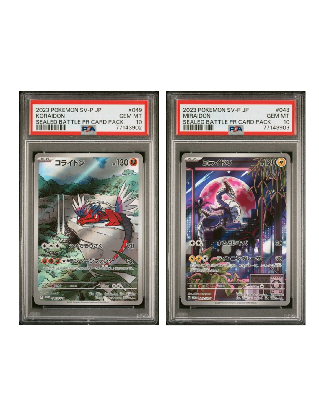 PSA 10 2023 JP Miraidon, Koraidon SEQ Set Promo #48, 49