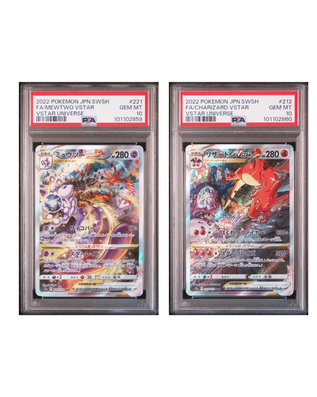 PSA 10 JP VSTAR Universe Mewtwo + Charizard SEQ Set
