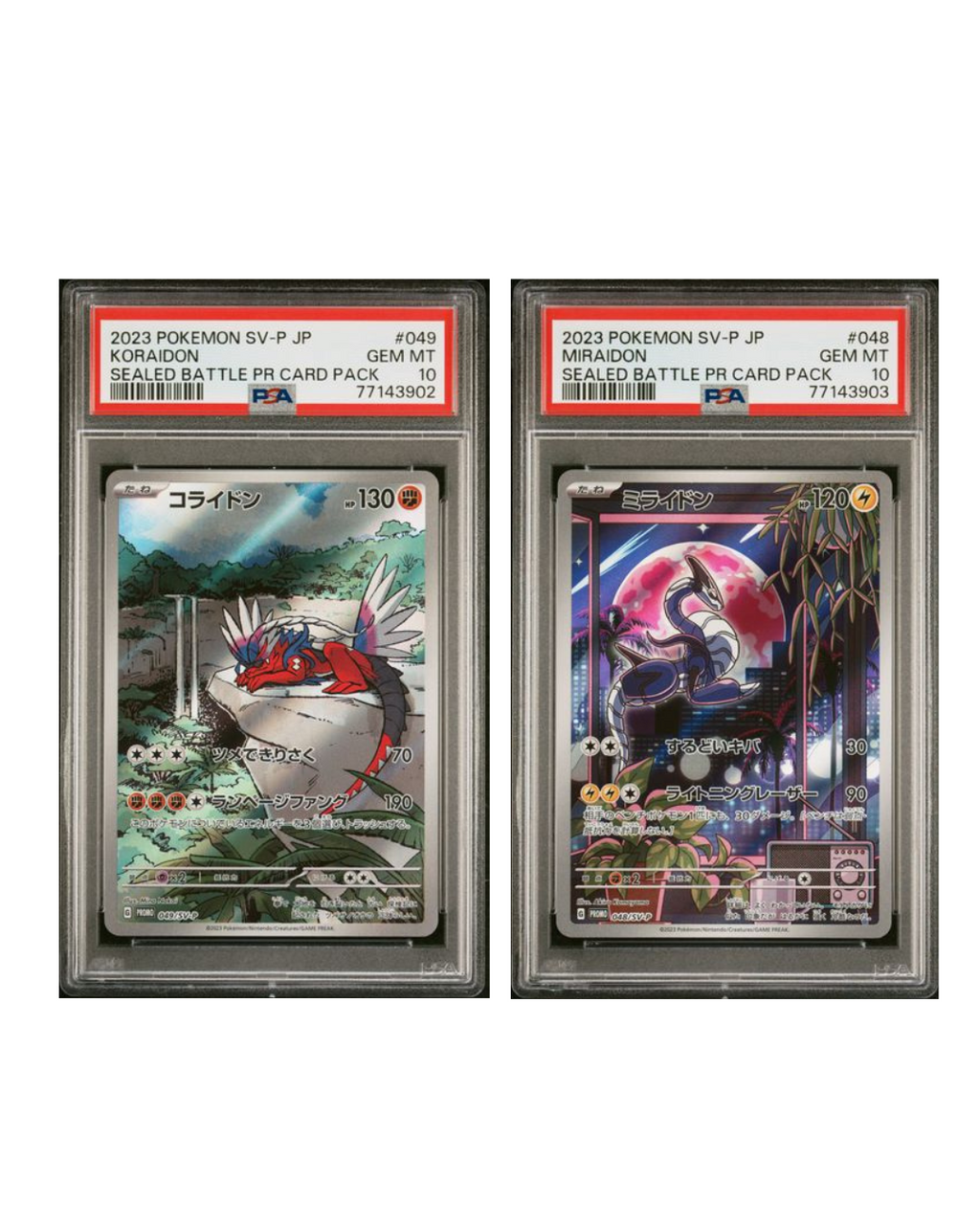 PSA 10 2023 JP Miraidon, Koraidon SEQ Set Promo #48, 49