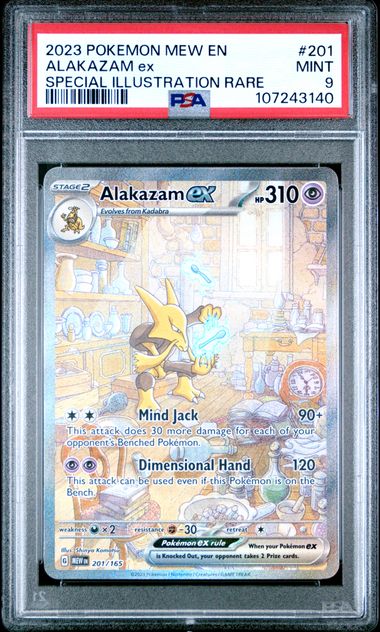 PSA 9 2023 POKEMON MEW EN-151 #201 ALAKAZAM ex SPECIAL ILLUSTRATION RARE